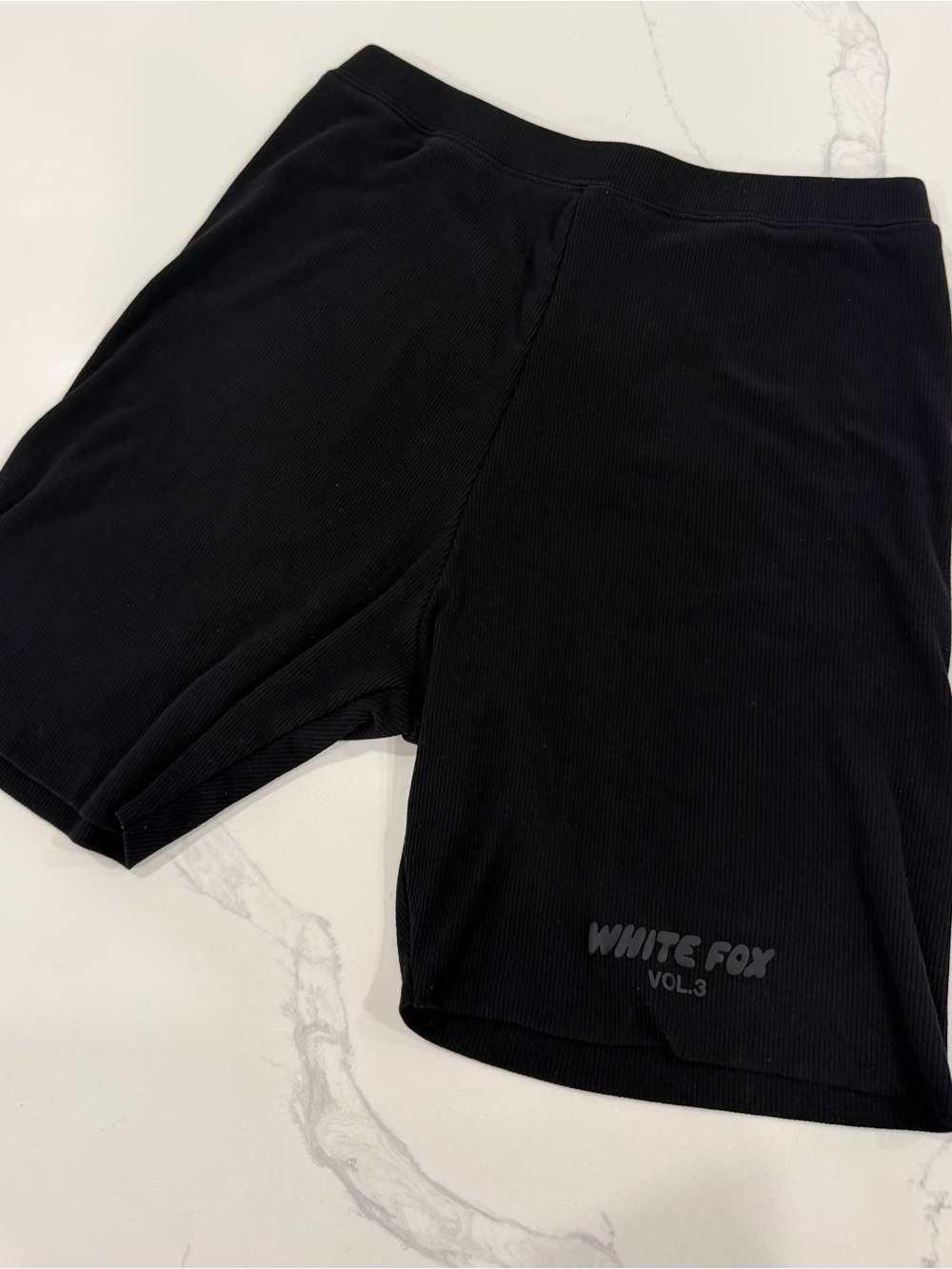 White Fox Offstage Ribbed Bike Shorts Black Onyx Vol.3 Women’s Large